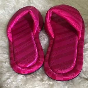 Balenciaga Fuchsia Textured Slides Balenciaga | Shoes | Balenciaga Fuchsia Logo Slides | Poshmark main image 3